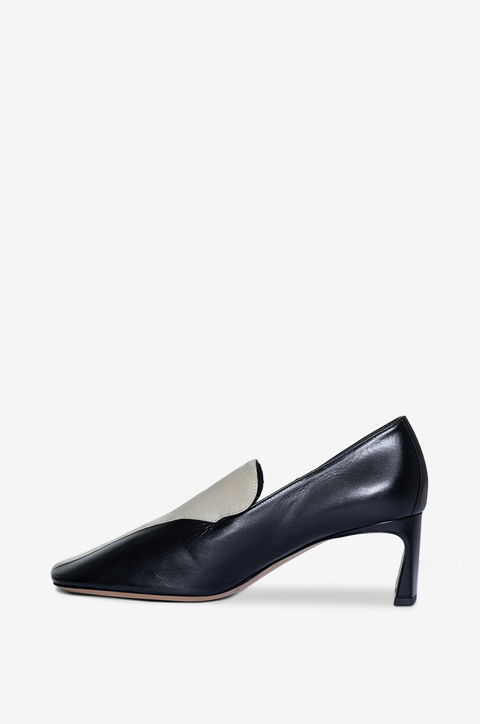 PHOEBE PHILO Club 60 heeled smooth leather and suede loafers Women BLACK 3