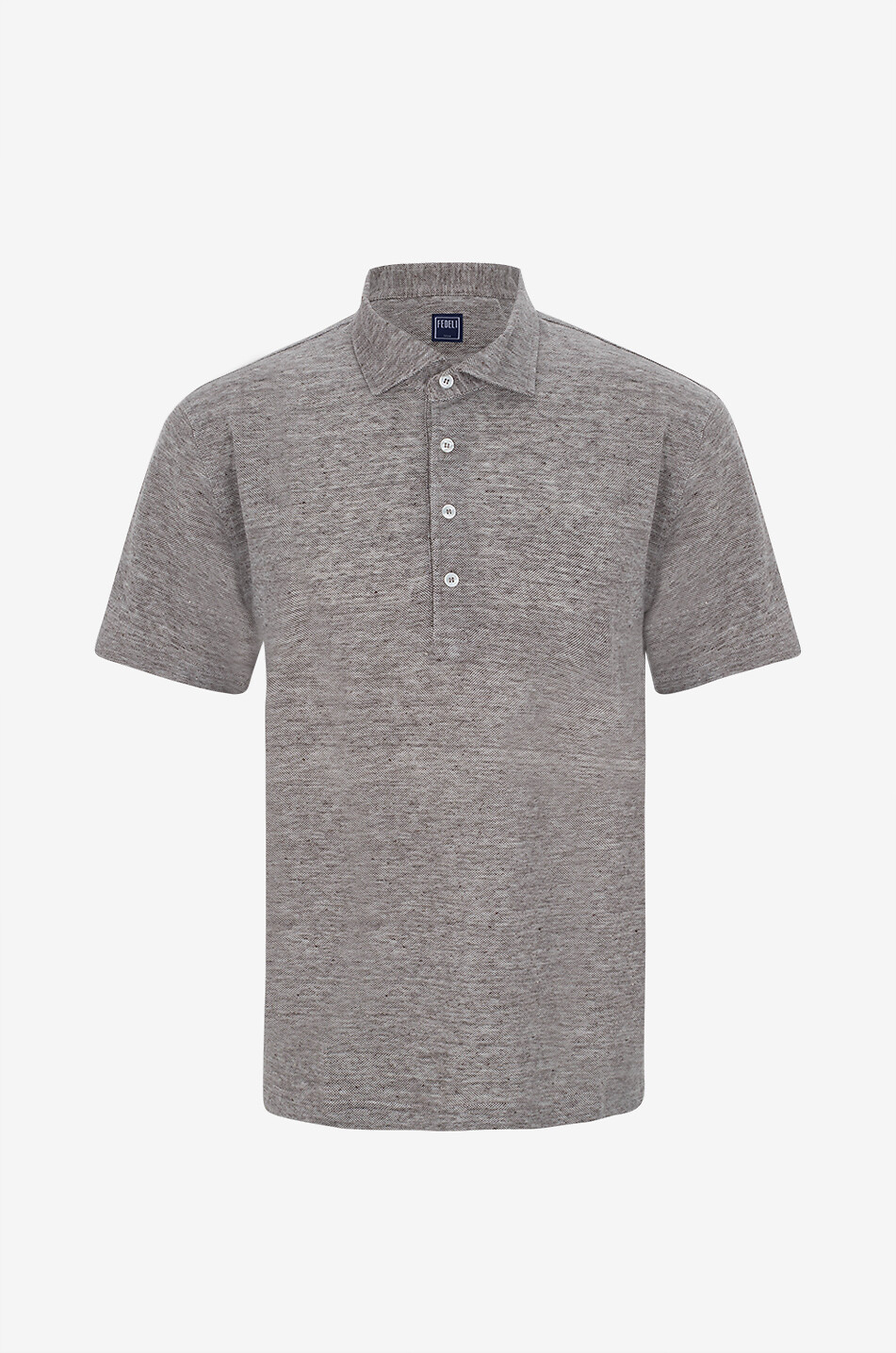 Kurzärmeliges Polohemd aus Leinen Quattro