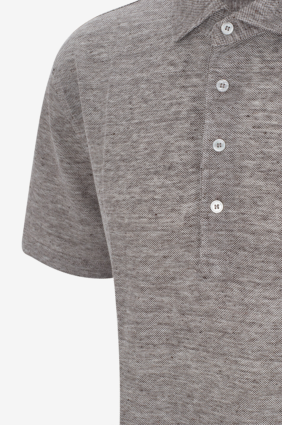 FEDELI Kurzärmeliges Polohemd aus Leinen Quattro Herren DUNKELBRAUN 3