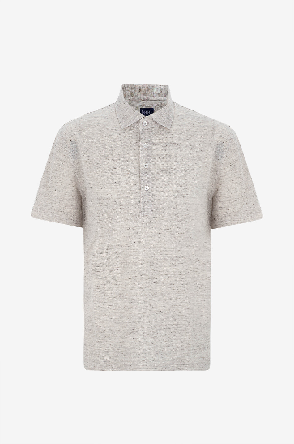 FEDELI Kurzärmeliges Polohemd aus Leinen Quattro Herren BRAUN 1