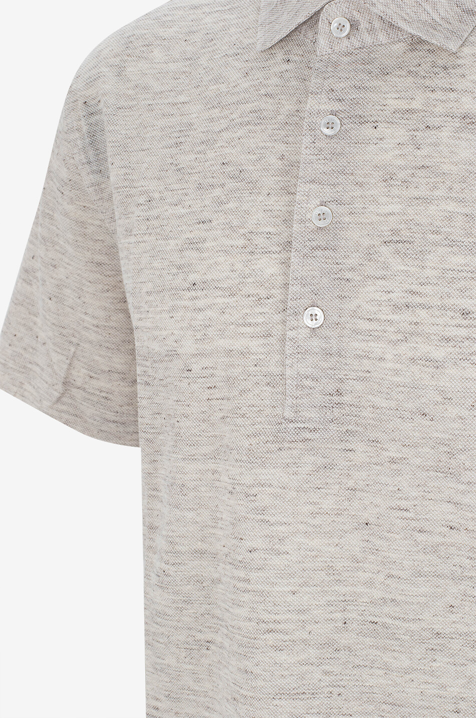 FEDELI Kurzärmeliges Polohemd aus Leinen Quattro Herren BRAUN 3