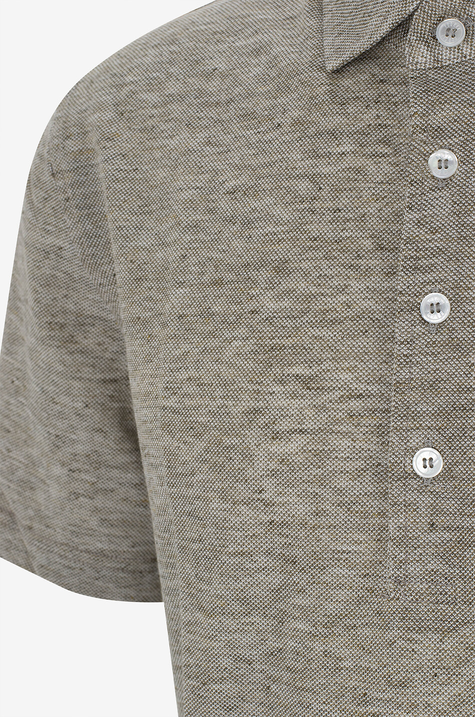 FEDELI Kurzärmeliges Polohemd aus Leinen Quattro Herren DUNKELGRÜN 3