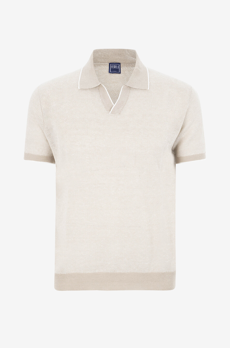 Kurzärmeliges Polohemd aus Leinen-Piqué Danny