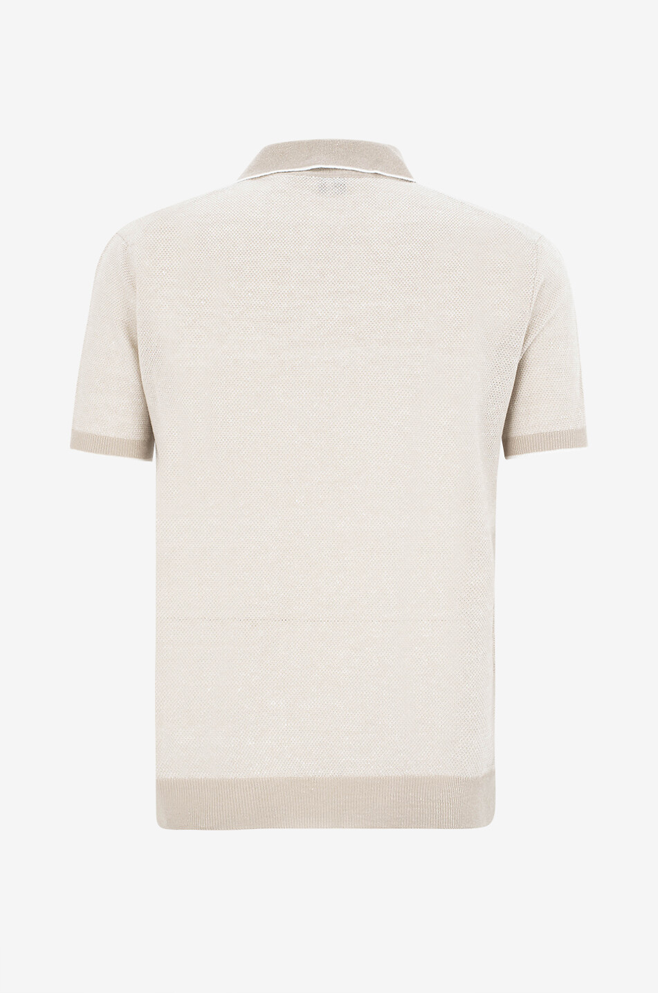 FEDELI Kurzärmeliges Polohemd aus Leinen-Piqué Danny Herren Hellbeige 2