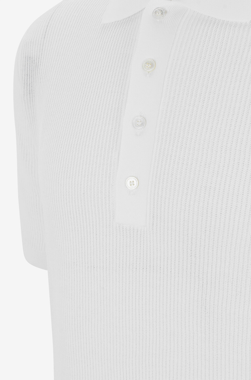 FEDELI Polo à manches courtes en maille côtelée Scott Homme BLANC 3