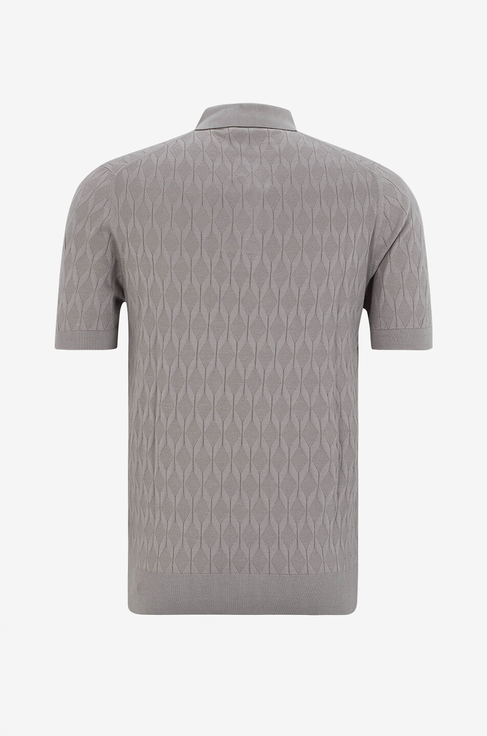 FEDELI Rumba cotton cable-knit polo shirt Men BROWN 2