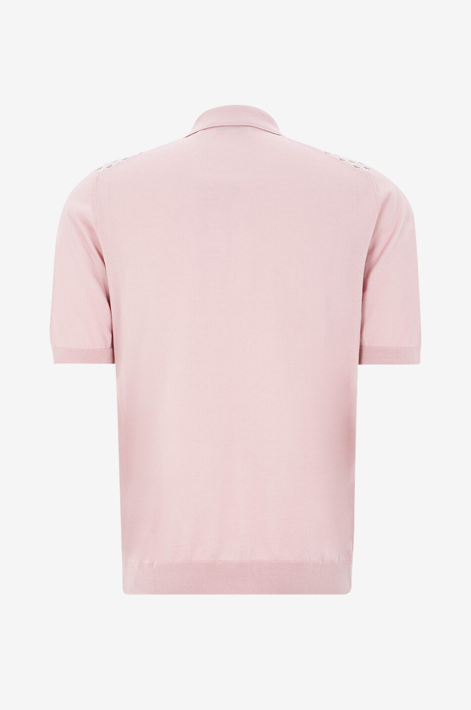 GRAN SASSO Short-sleeved diamond jacquard knit polo shirt Men LIGHT PINK 2