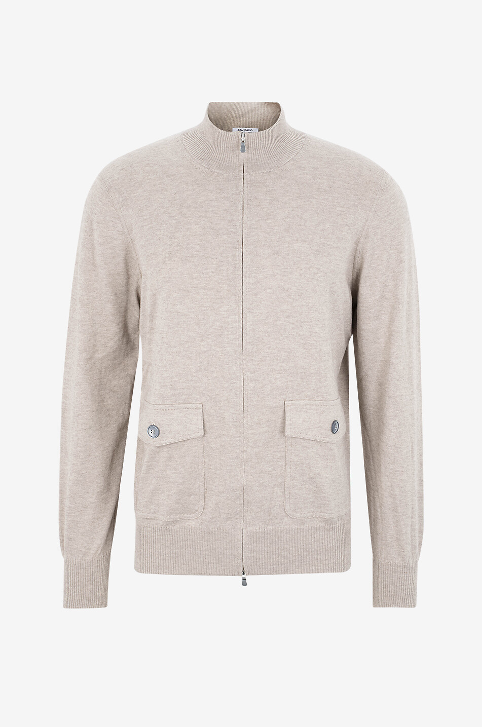 Blouson zippé en maille de coton et cachemire