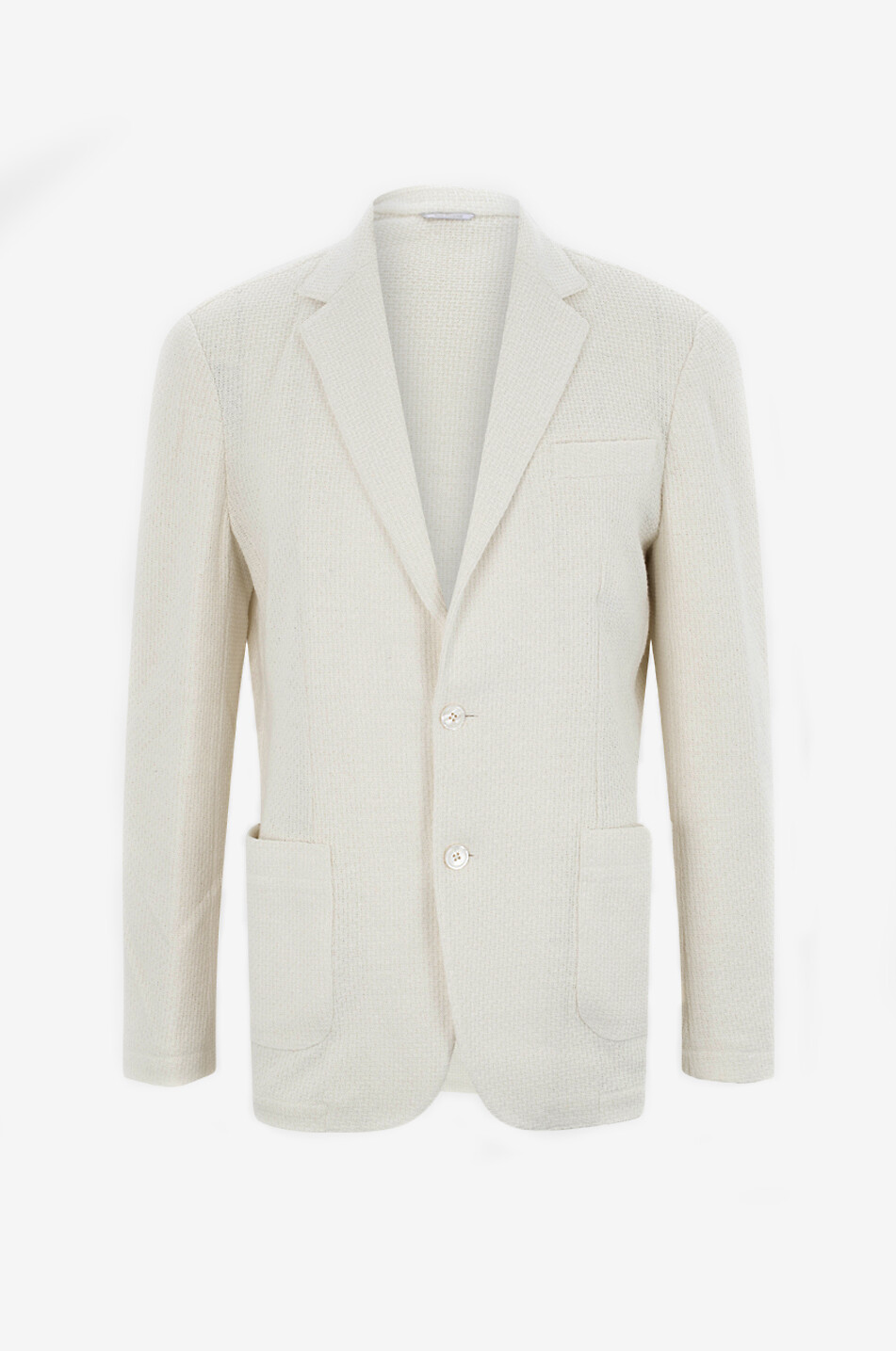 MARCO PESCAROLO Apollo linen and silk knit blazer Men EGGSHELL 1