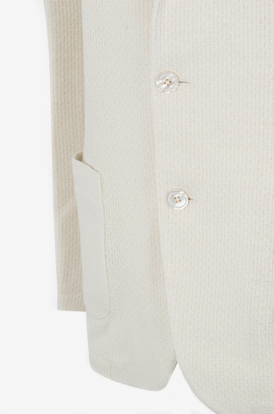 MARCO PESCAROLO Apollo linen and silk knit blazer Men EGGSHELL 4