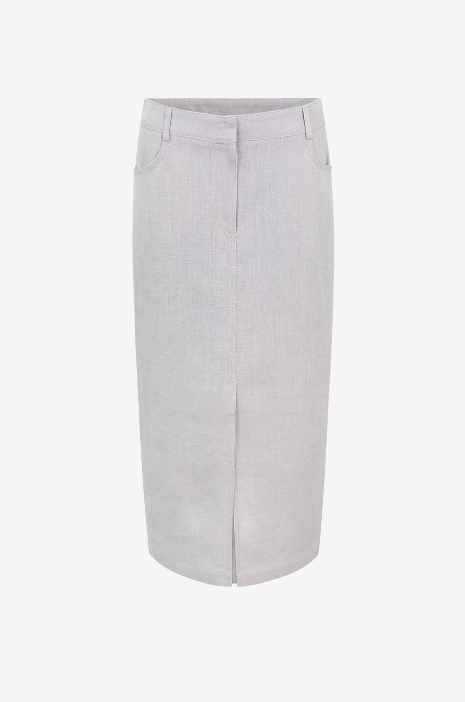 AKRIS PUNTO Jupe crayon longue en lin Femme GRIS CLAIR 1