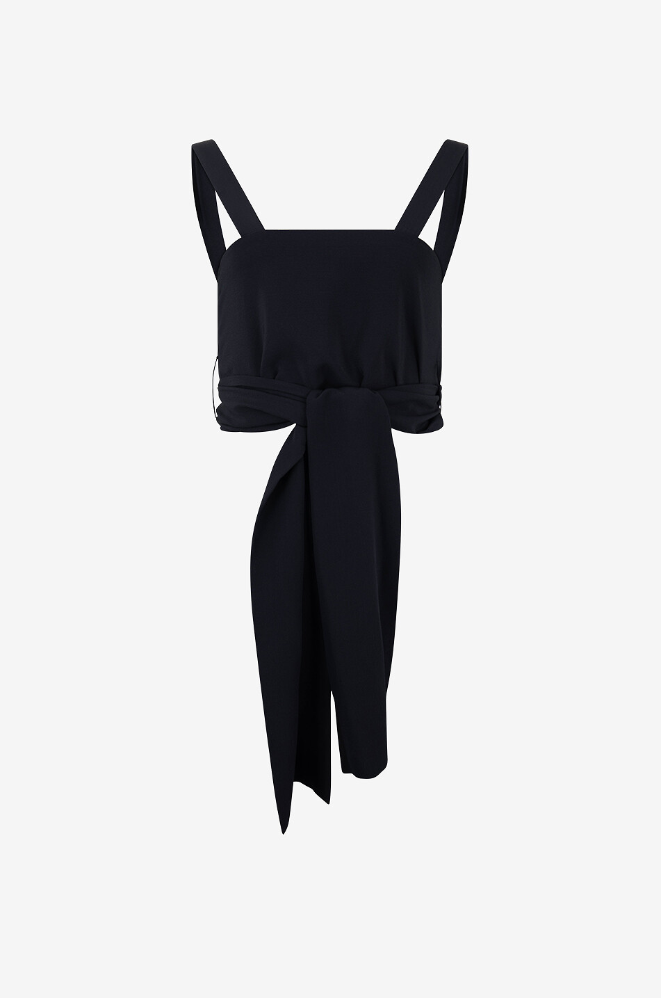 CHLOE Top raccourci à nouer en soie Femme NOIR 1