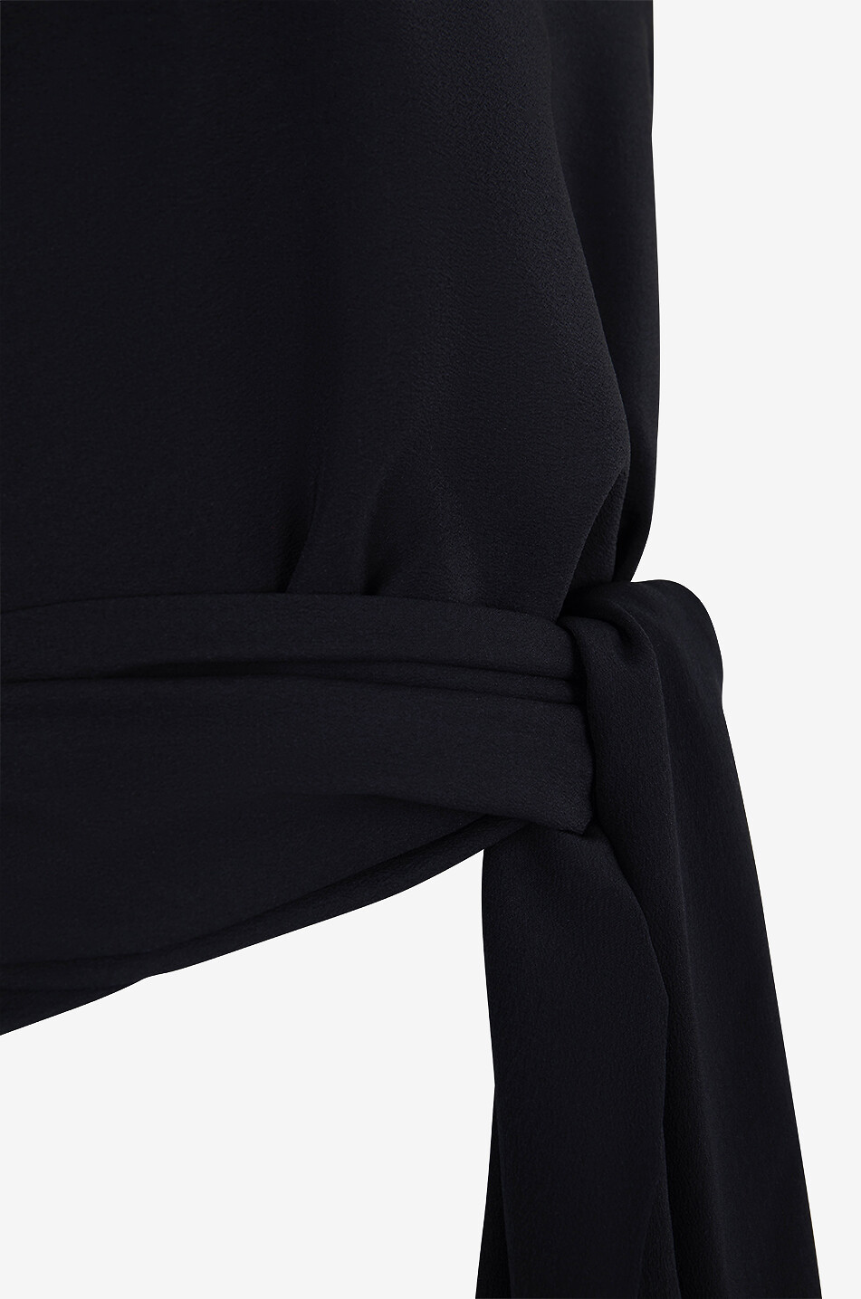 CHLOE Top raccourci à nouer en soie Femme NOIR 3