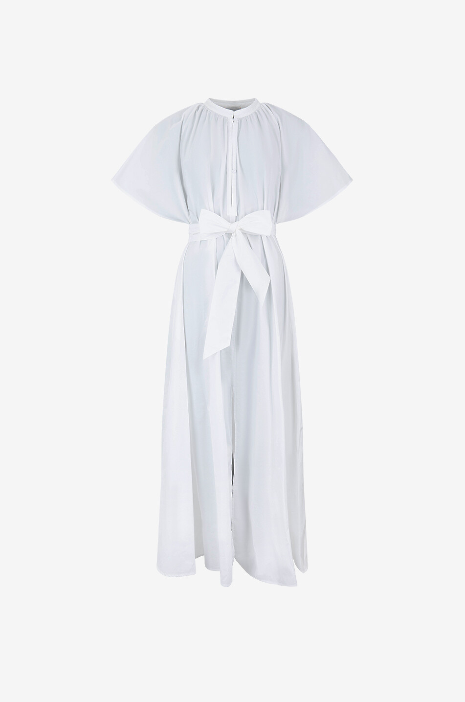 FORTE FORTE Langes Kleid aus Baumwolle mit Flatterärmeln Damen WEISS 1