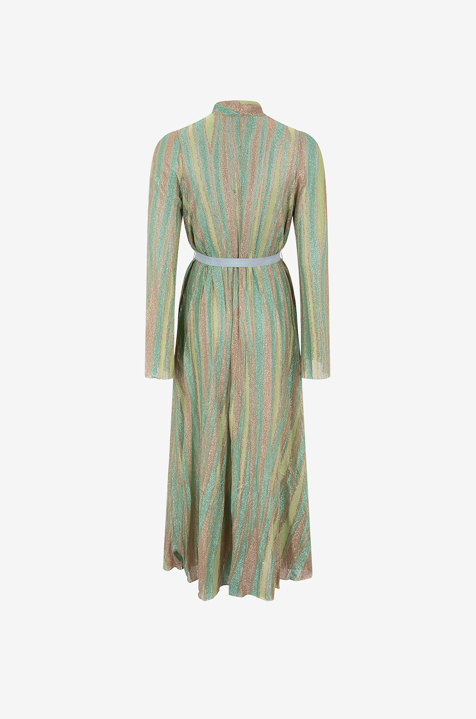FORTE FORTE Lurex jersey striped long wrap dress Women GREEN 2