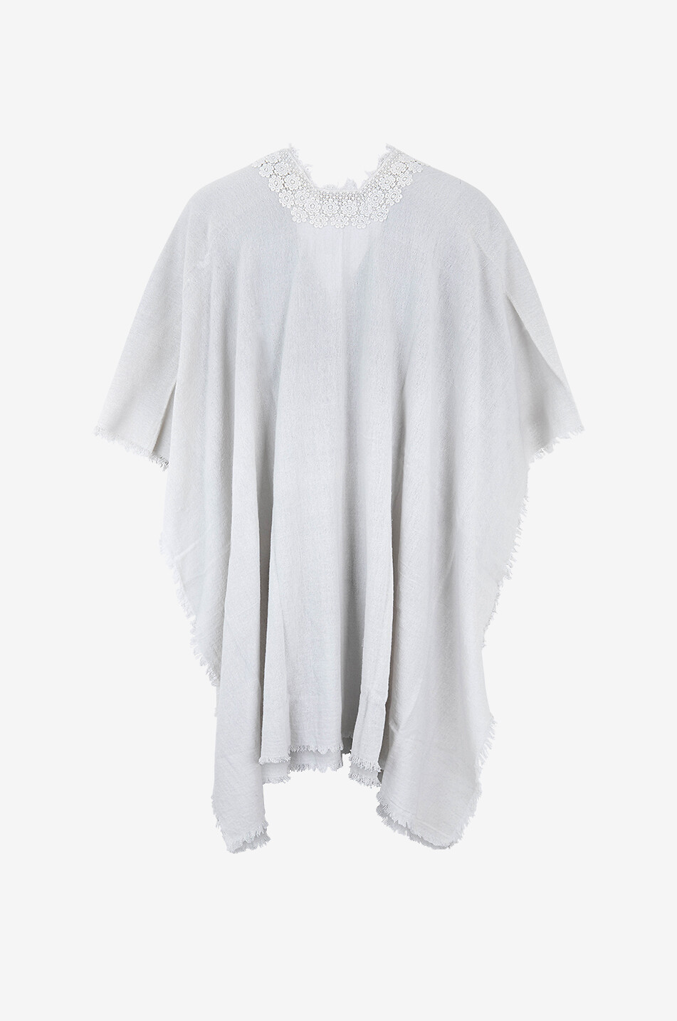 GAYNOR Mafalda cotton and lace cape Women LIGHT GREY 2