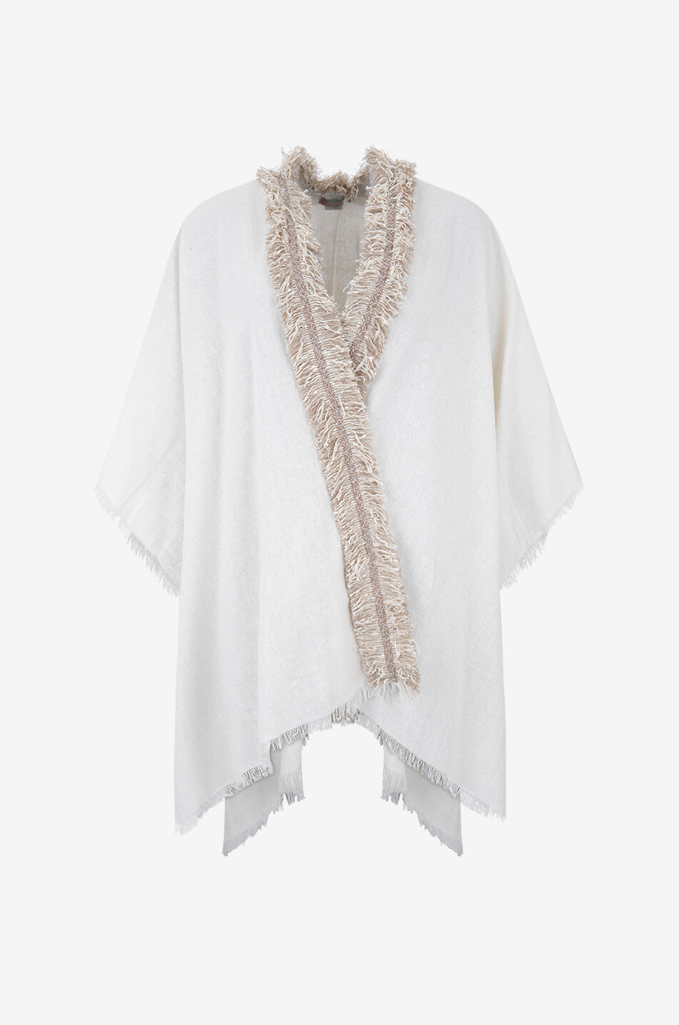 GAYNOR Madrid fringed cotton cape Women WHITE 1