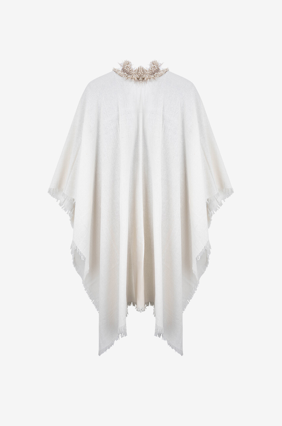 GAYNOR Madrid fringed cotton cape Women WHITE 2