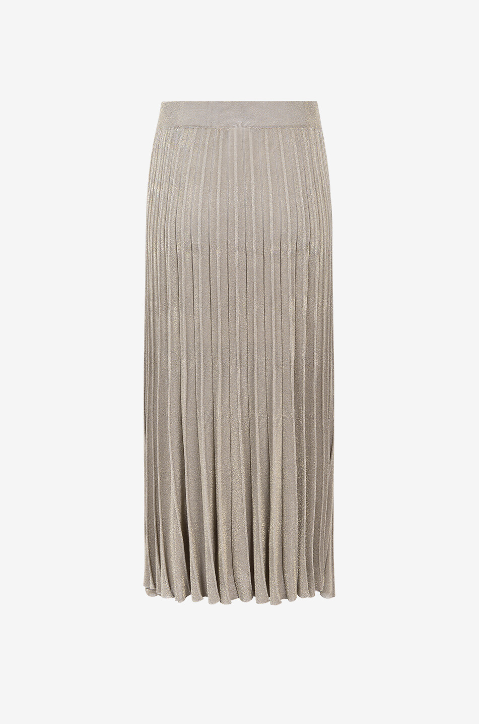GRAN SASSO Pleated lurex knit midi skirt Women KHAKI 2