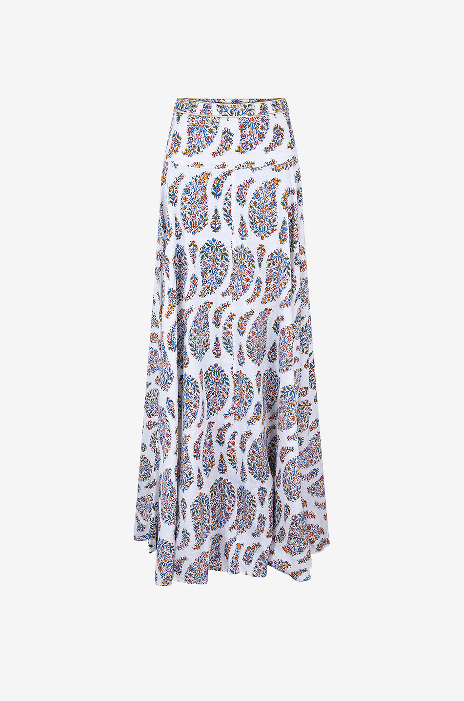 Jupe maxi taille haute en lin Baran Paisley Ghalamkar