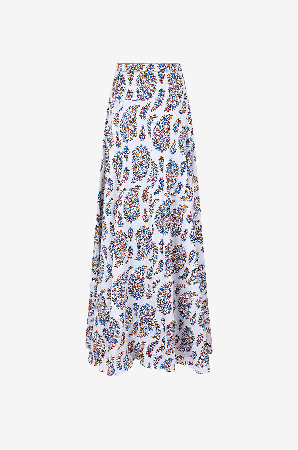 ROSEWATER HOUSE Jupe maxi taille haute en lin Baran Paisley Ghalamkar Femme MULTICOLORE 2