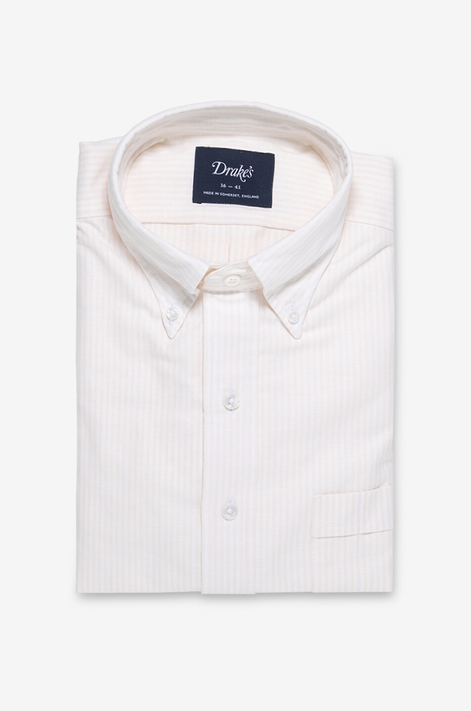 DRAKES Gestreiftes Oxford-Hemd Ticking Stripe Herren BEIGE 2