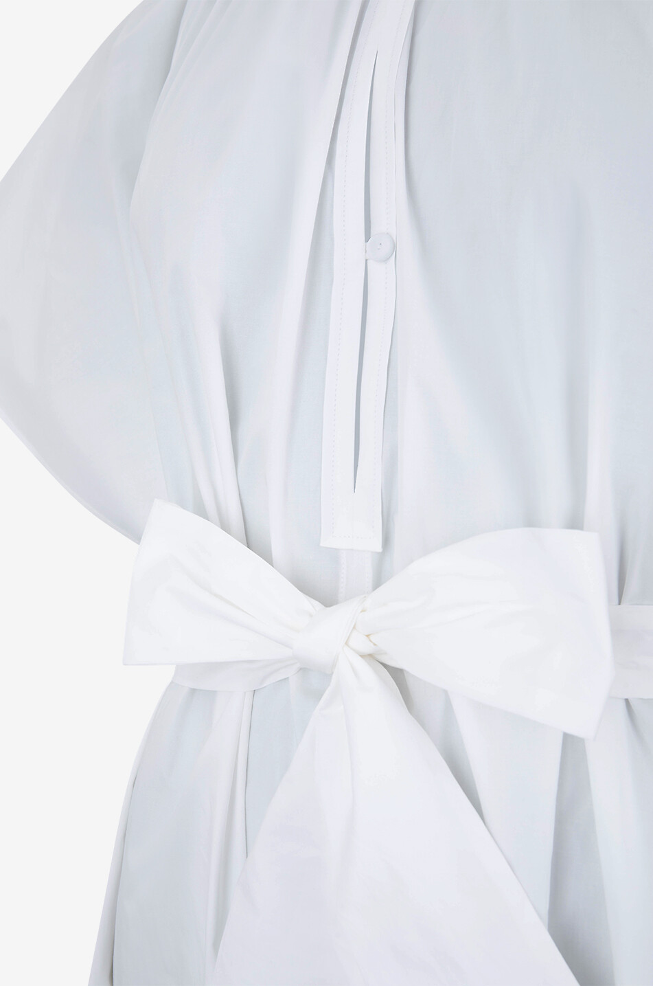 FORTE FORTE Langes Kleid aus Baumwolle mit Flatterärmeln Damen WEISS 3