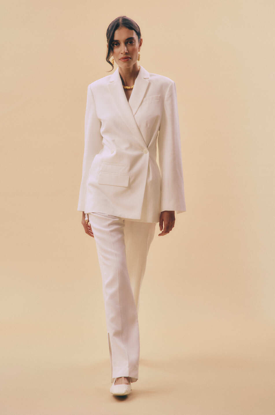 JACQUEMUS La veste Tibau double-breasted blazer Women WHITE 5