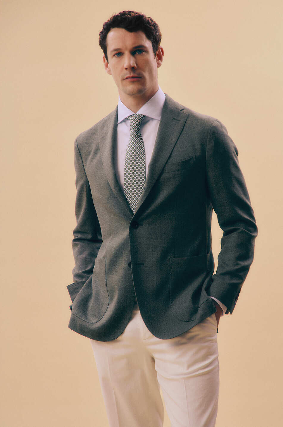 Gestreiftes langärmeliges Hemd aus Baumwolle Edoardo