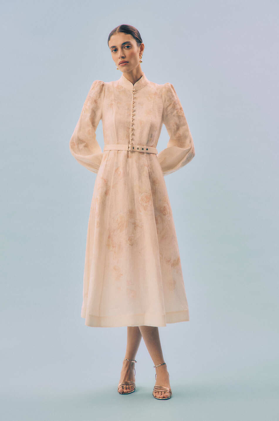 Midikleid aus Leinen Crush Buttoned Clara Floral