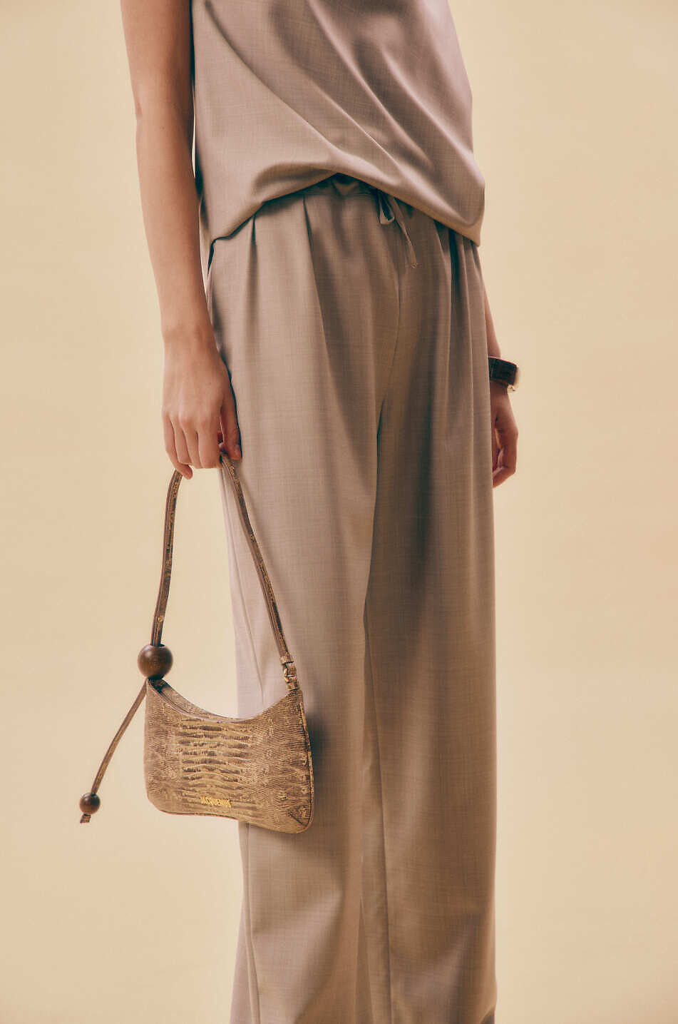 Le Bisou Perle lizard effect leather shoulder bag