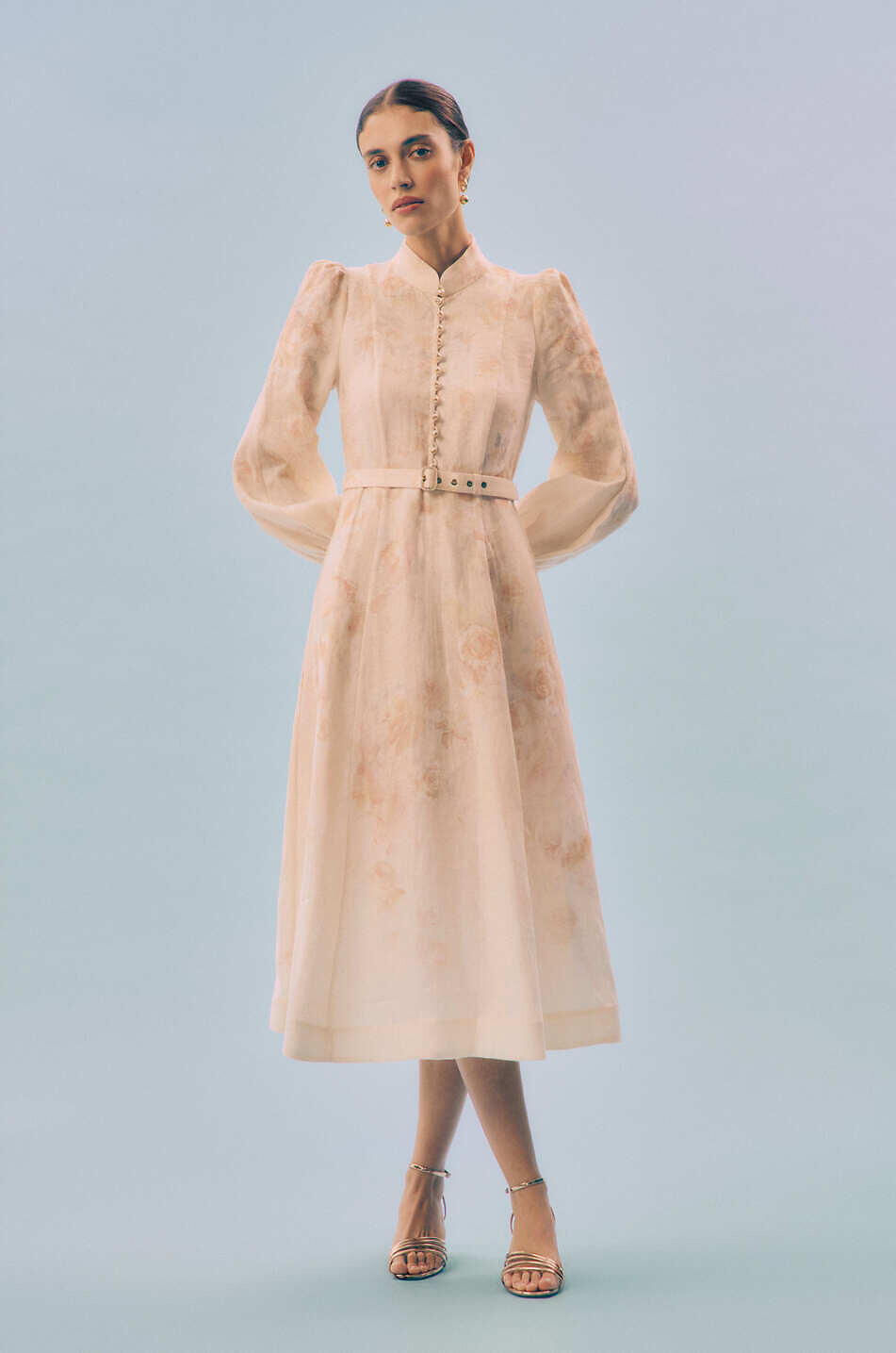 Latour 50 metallic leather heeled sandals