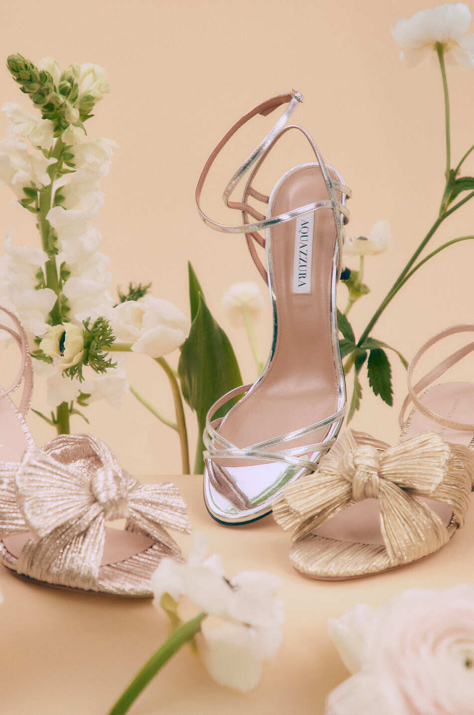 LOEFFLER RANDALL Sandalen aus plissiertem Lurex Camellia 85 Damen BEIGE 3
