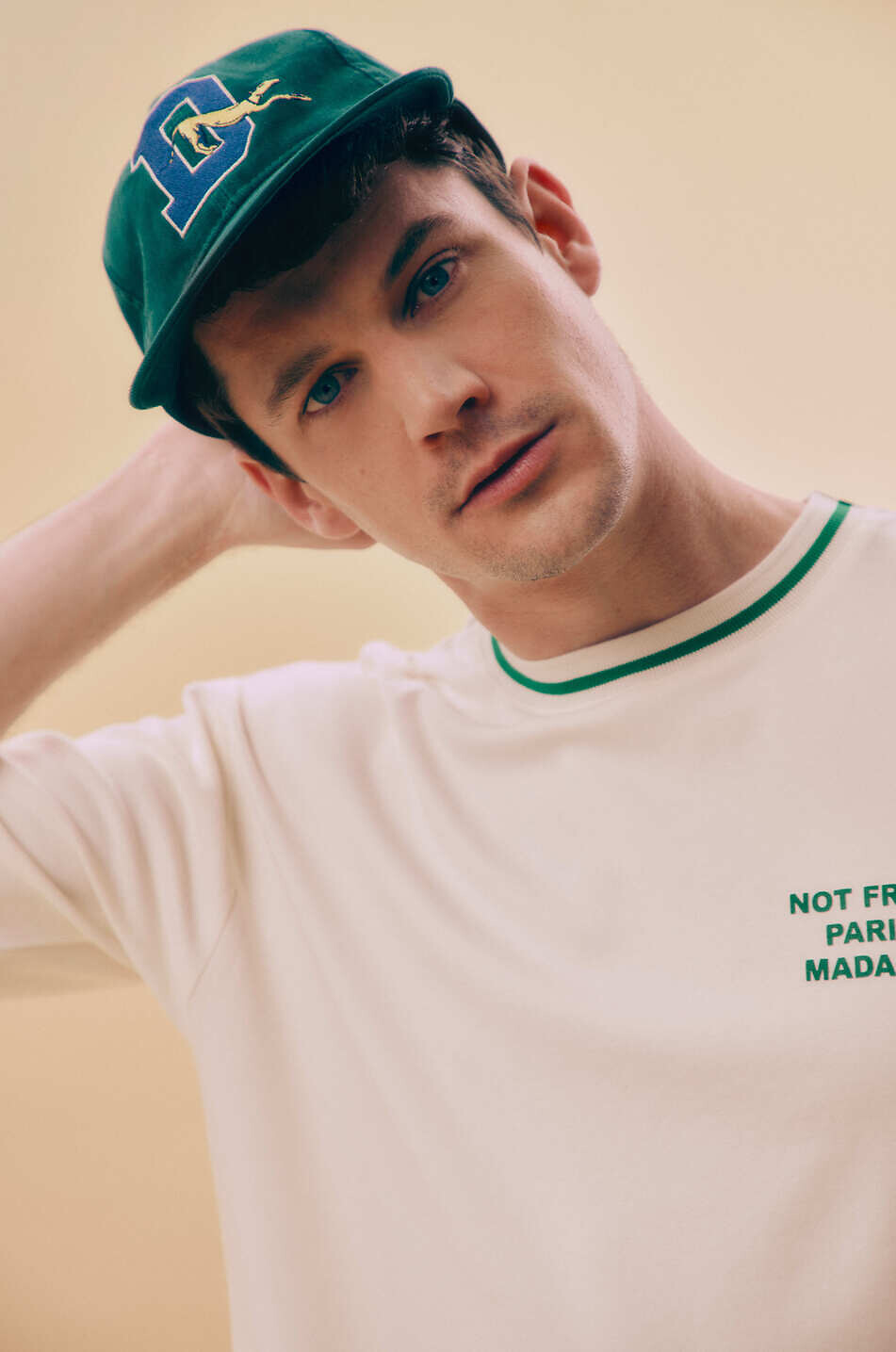 DROLE DE MONSIEUR Kurzarm-T-Shirt Le T-shirt Slogan Sport. Herren CREMEFARBEN 5