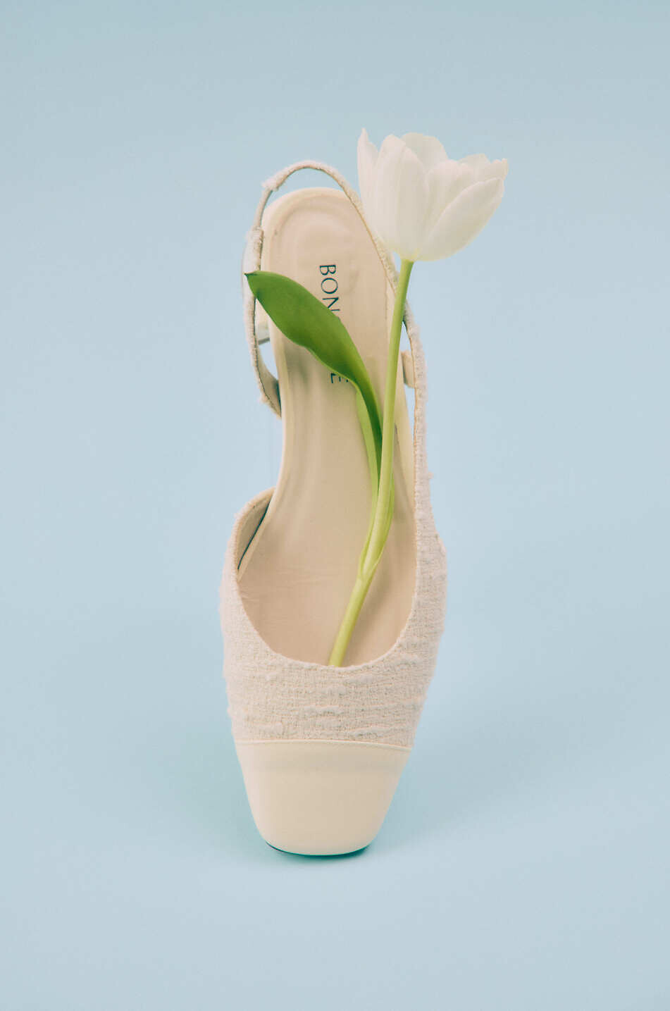 BONGENIE Slingback-Ballerinas aus Tweed und Leder New Ila Damen CREMEFARBEN 5