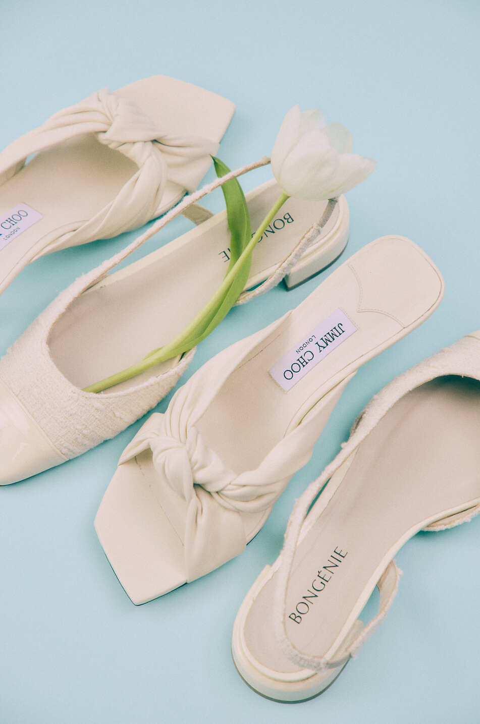 BONGENIE Slingback-Ballerinas aus Tweed und Leder New Ila Damen CREMEFARBEN 6