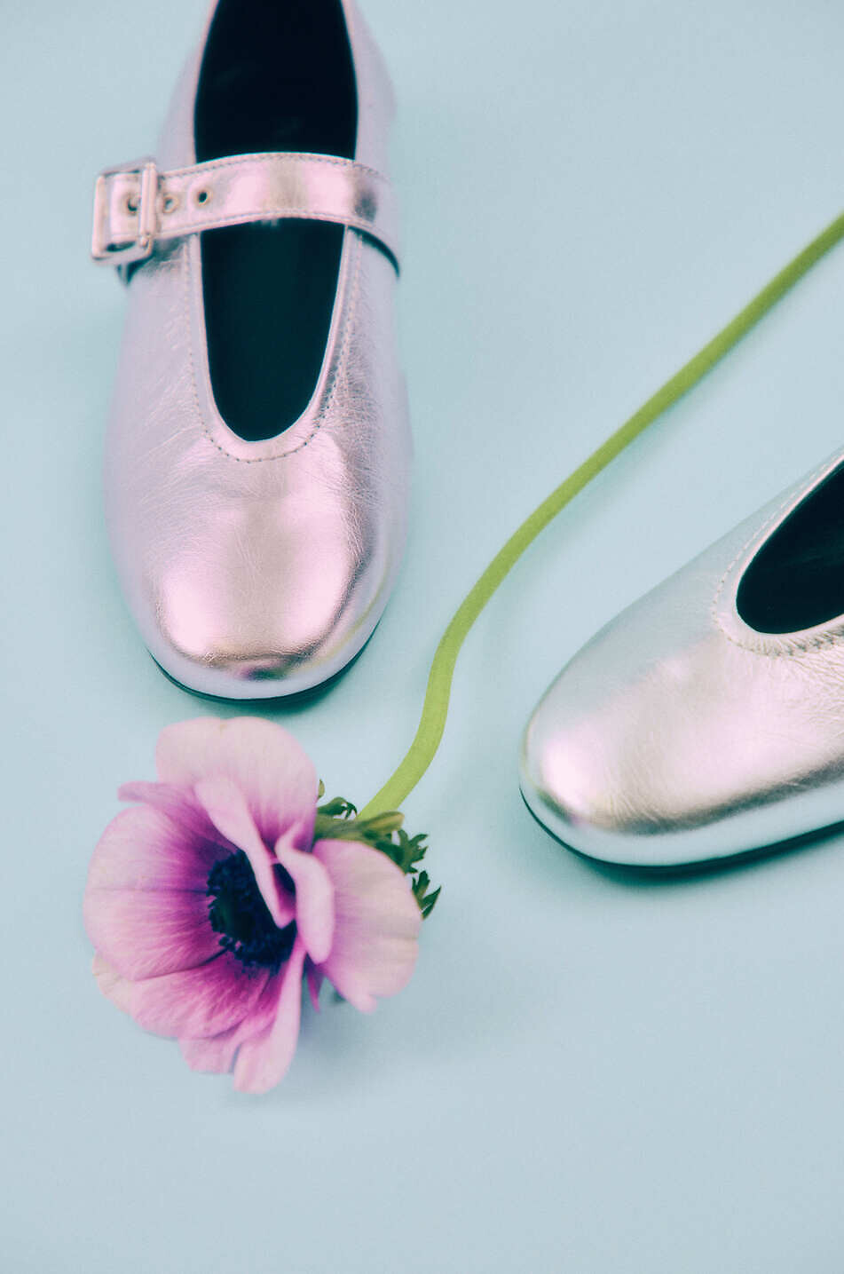Ballerines babies en cuir métallisé Shakila