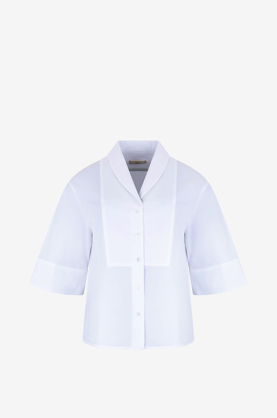 FEDELI Calliope cotton blouse with bib Women WHITE 1