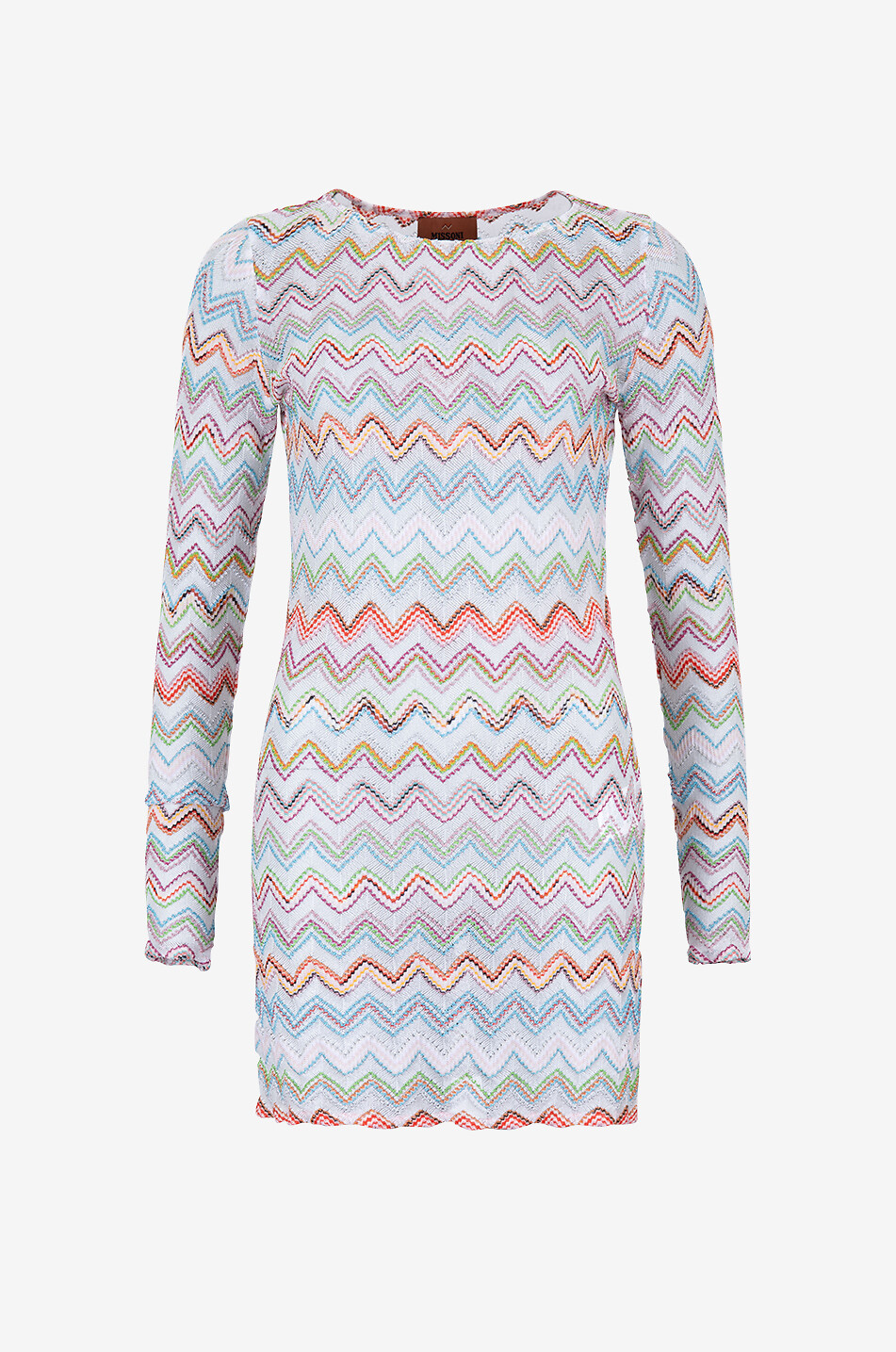 Zigzag knit fitted mini dress
