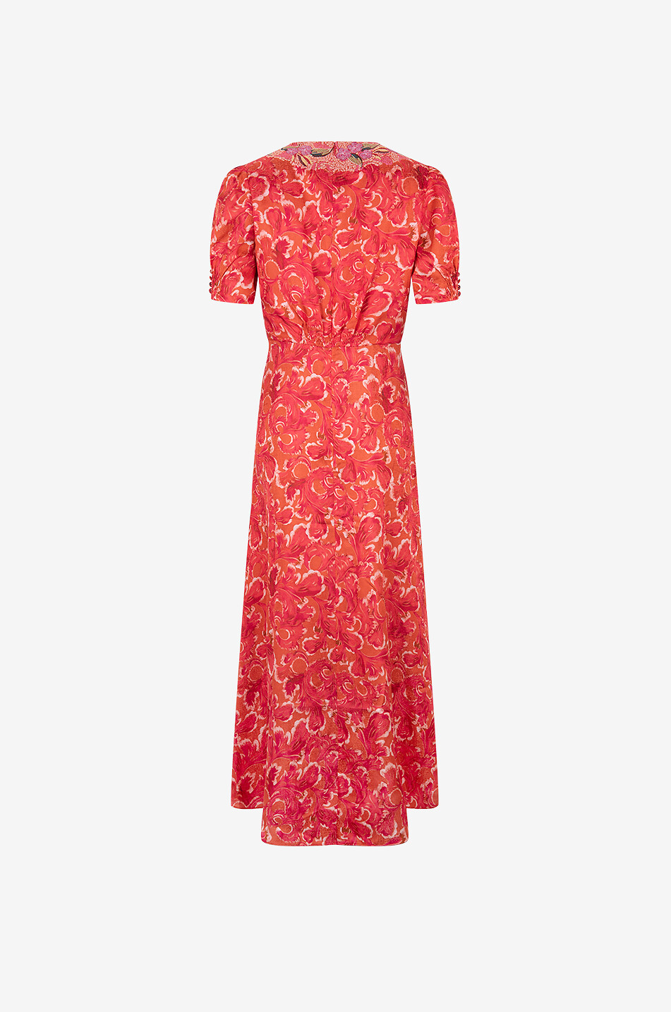 SALONI Lea silk long dress Women RED 2
