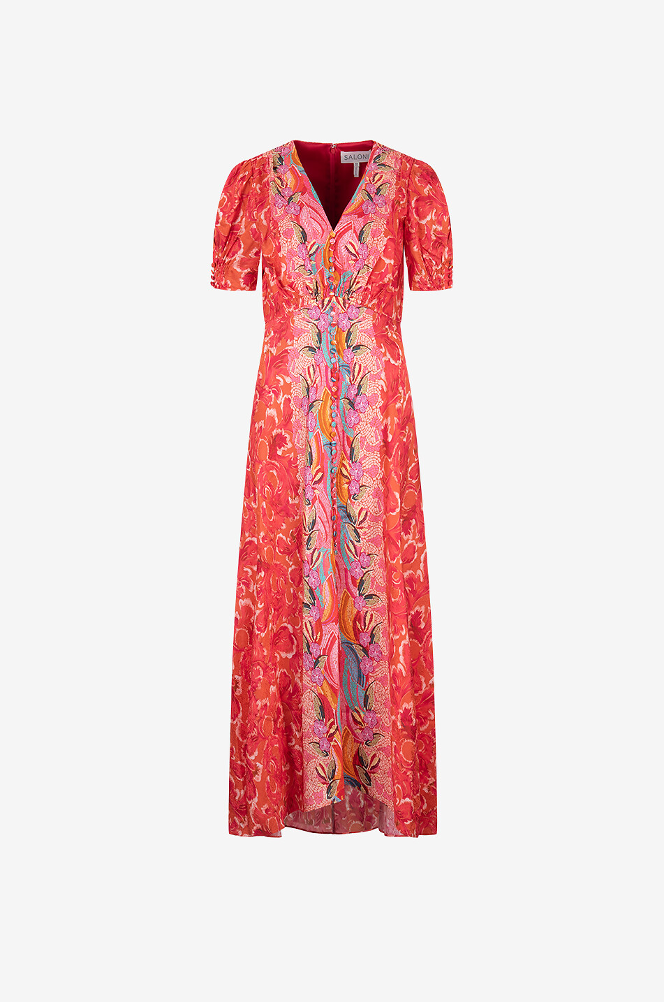 SALONI Lea silk long dress Women RED 1
