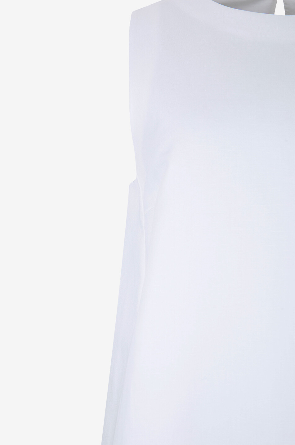 WEEKEND MAX MARA Kurzes Kleid aus Baumwolle und Leinen Racer Damen WEISS 3