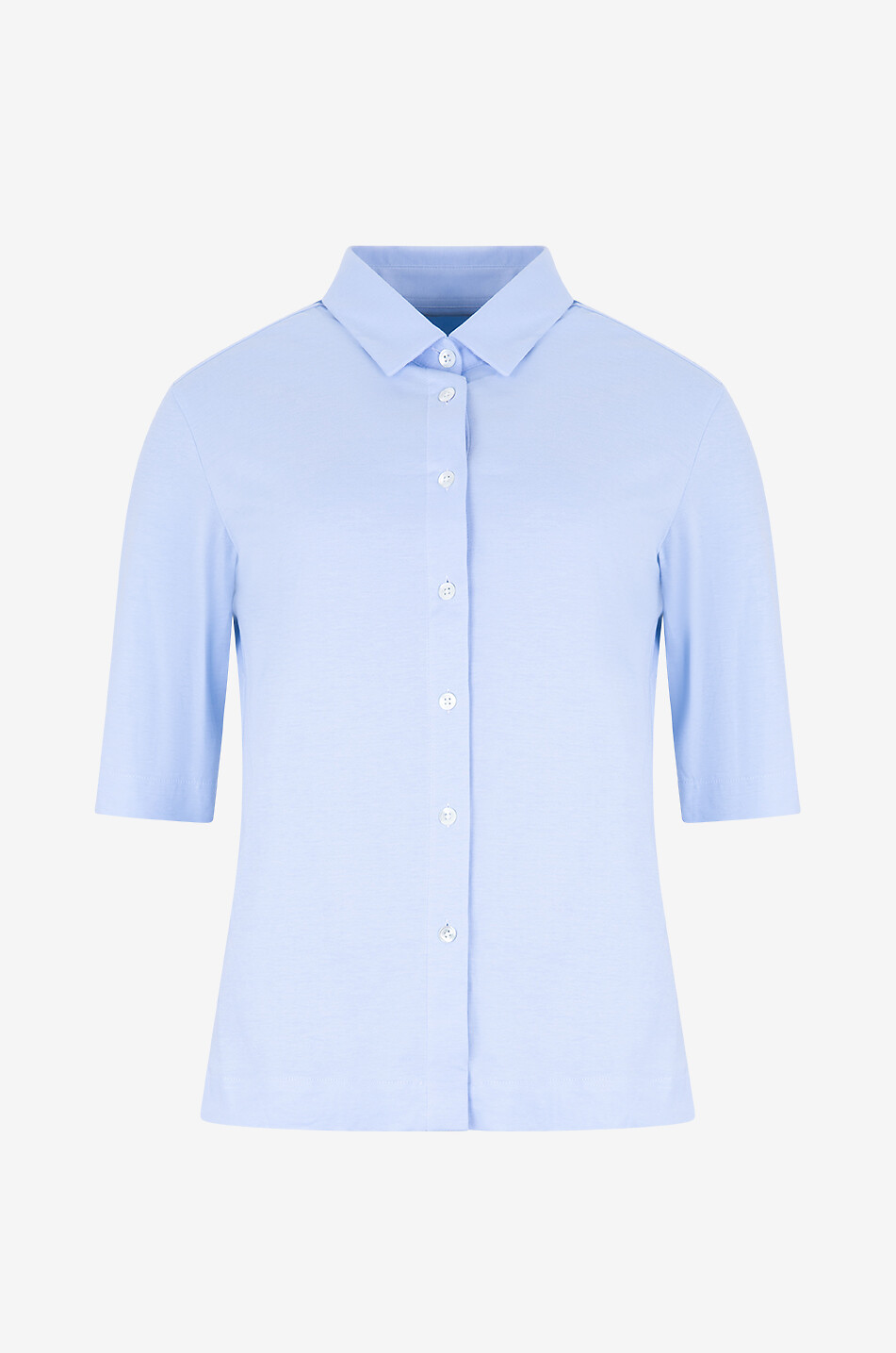 ARTIGIANO Tailliertes Baumwollmix-Kurzarmhemd Rosa Damen HELLBLAU 1