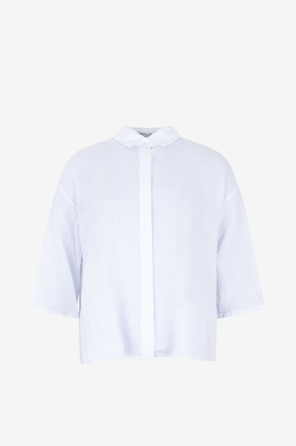 Kurzarm-Boxy-Hemd aus Leinen Sunny