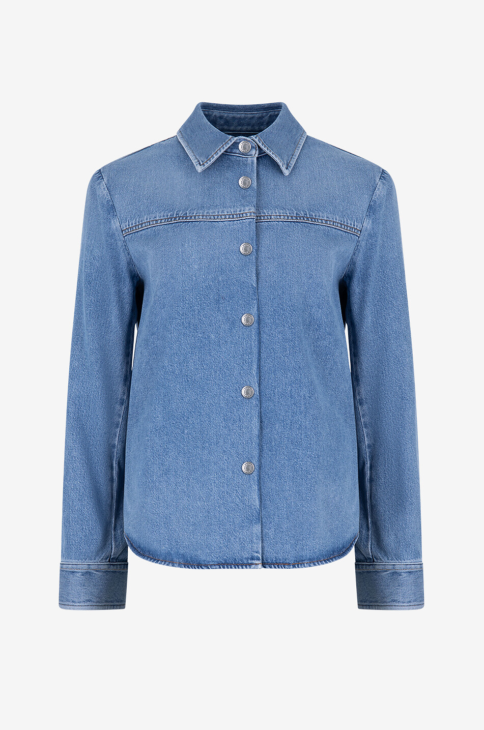 Denim long-sleeved shirt