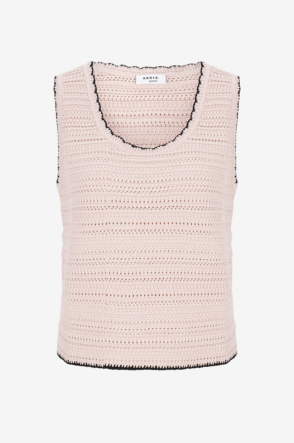 Openwork knit tank top with contrasting trims - AKRIS PUNTO