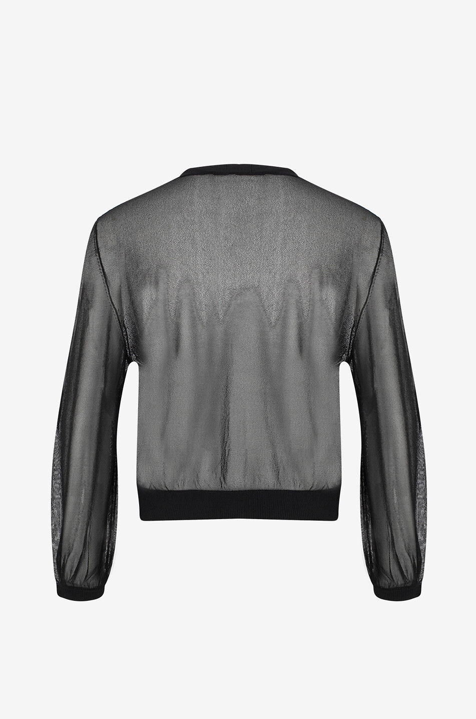 Cardigan transparent à col V et manches volumineuses
