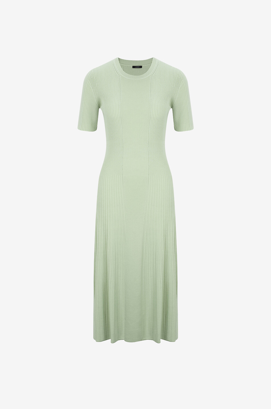 JOSEPH Geripptes Midikleid aus Merinowolle Damen HELLGRÜN 1