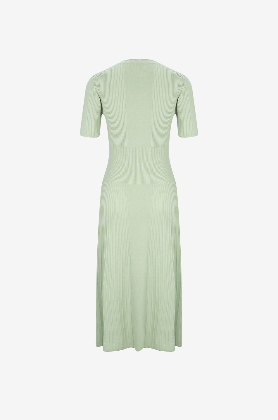 JOSEPH Geripptes Midikleid aus Merinowolle Damen HELLGRÜN 2