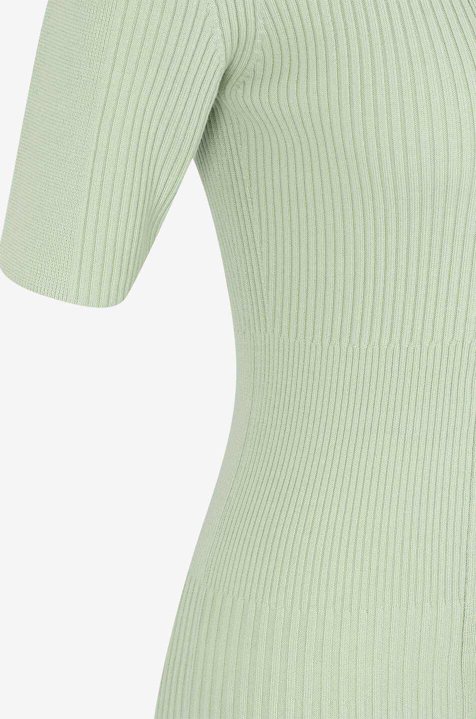 JOSEPH Geripptes Midikleid aus Merinowolle Damen HELLGRÜN 3
